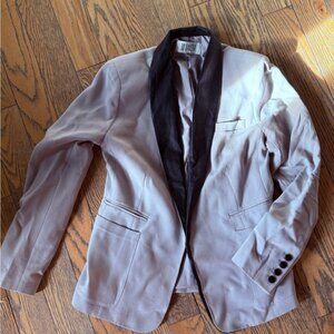 BB Dakota Gray Blazer with Black Lapel